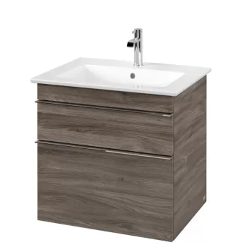 Dulap baza suspendat Villeroy&Boch Venticello 603x590x502 mm cu doua sertare stejar Stone 55a6 imagine