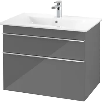 Dulap baza suspendat Villeroy&Boch Venticello 753x590x502 mm cu doua sertare gri lucios 541b imagine