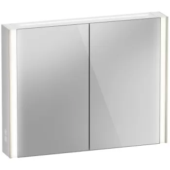 Dulap cu oglinda Duravit XViu cu iluminare LED 102x80cm cu doua usi si doua rafturi de sticla actionare pe senzor margini champagne mat a601 imagine