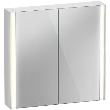 Dulap cu oglinda Duravit XViu cu iluminare LED 82x80cm cu doua usi si doua rafturi de sticla margini champagne mat 7334 imagine