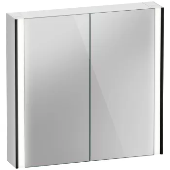 Dulap cu oglinda Duravit XViu cu iluminare LED 82x80cm cu doua usi si doua rafturi de sticla margini negru mat 1999 imagine