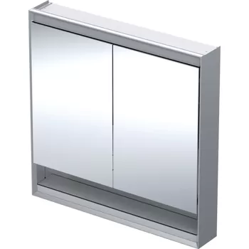 Dulap dublu cu oglinda Geberit ONE 90x90x15cm cu nisa finisaj aluminiu 66cb imagine