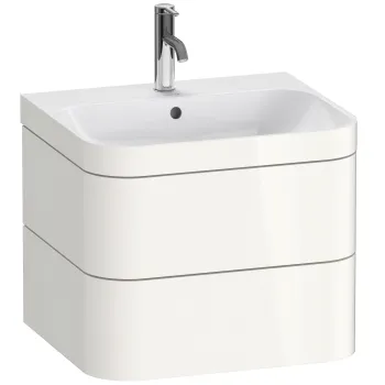 Set mobilier Duravit Happy D.2 Plus 60cm cu lavoar si dulap baza cu doua sertare alb lucios 170b imagine