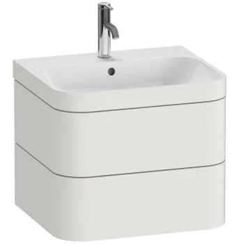 Set mobilier Duravit Happy D.2 Plus 60cm cu lavoar si dulap baza cu doua sertare alb nordic mat satinat 030c imagine
