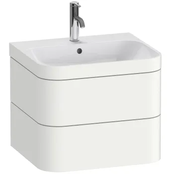 Set mobilier Duravit Happy D.2 Plus 60cm cu lavoar si dulap baza cu doua sertare alb super mat be22 imagine