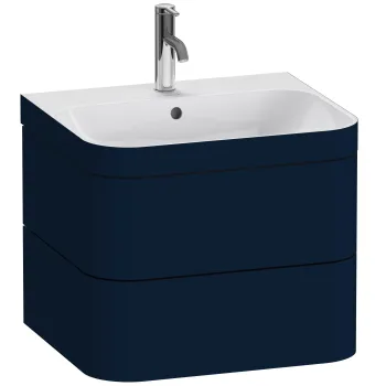 Set mobilier Duravit Happy D.2 Plus 60cm cu lavoar si dulap baza cu doua sertare albastru inchis satinat mat lacuit 5193 imagine