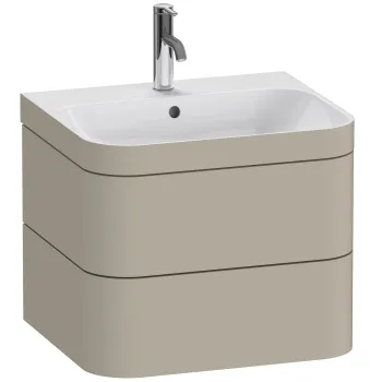Set mobilier Duravit Happy D.2 Plus 60cm cu lavoar si dulap baza cu doua sertare taupe mat satinat 6b40 imagine