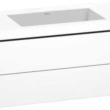 Set mobilier Duravit VeroAir cu dulap baza cu doua sertare L-Cube 120x48x50cm alb mat b363 imagine