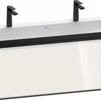 Set mobilier Duravit Vitrium cu lavoar dublu 120cm si dulap baza cu un sertar c-bonded alb lucios da91 imagine