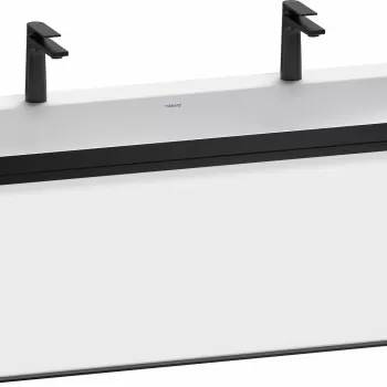 Set mobilier Duravit Vitrium cu lavoar dublu 120cm si dulap baza cu un sertar c-bonded alb mat 9802 imagine