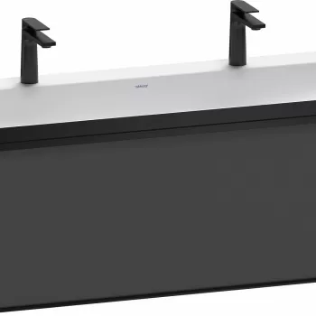 Set mobilier Duravit Vitrium cu lavoar dublu 120cm si dulap baza cu un sertar c-bonded grafit mat 9900 imagine