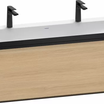 Set mobilier Duravit Vitrium cu lavoar dublu 120cm si dulap baza cu un sertar c-bonded stejar natur aac9 imagine