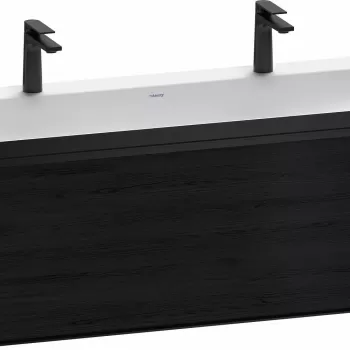 Set mobilier Duravit Vitrium cu lavoar dublu 120cm si dulap baza cu un sertar c-bonded stejar negru 3229 imagine