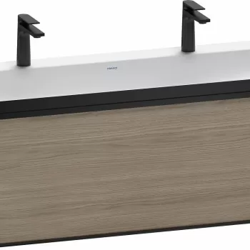 Set mobilier Duravit Vitrium cu lavoar dublu 120cm si dulap baza cu un sertar c-bonded stejar terra 2bfa imagine