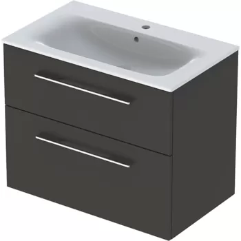Set mobilier Geberit Selnova Square lavoar 80cm cu margine ingusta si dulap cu doua sertare lava mat 5810 imagine