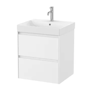 Set mobilier Roca Ona cu dulap baza cu doua sertare 55cm si lavoar alb mat cefc imagine