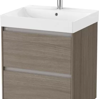 Set mobilier Roca Ona cu dulap baza cu doua sertare 55cm si lavoar ulm inchis 68f0 imagine