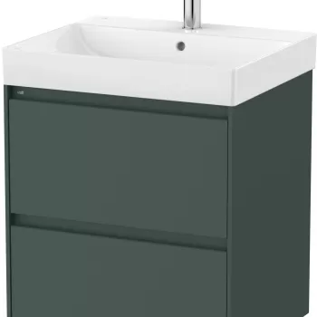 Set mobilier Roca Ona cu dulap baza cu doua sertare 55cm si lavoar verde mat 9116 imagine