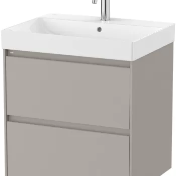 Set mobilier Roca Ona cu dulap baza cu doua sertare 60cm si lavoar gri mat 9872 imagine