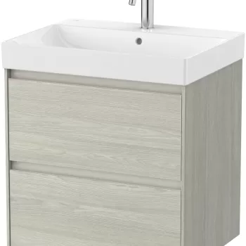 Set mobilier Roca Ona cu dulap baza cu doua sertare 60cm si lavoar stejar alb 38db imagine