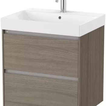 Set mobilier Roca Ona cu dulap baza cu doua sertare 60cm si lavoar ulm inchis 0999 imagine