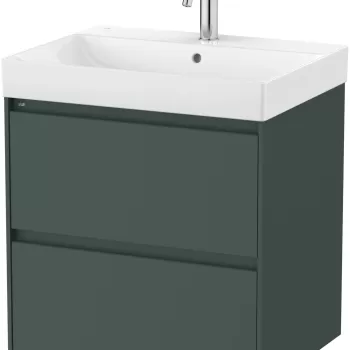 Set mobilier Roca Ona cu dulap baza cu doua sertare 60cm si lavoar verde mat 1cea imagine