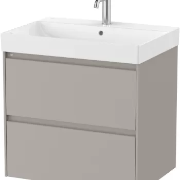 Set mobilier Roca Ona cu dulap baza cu doua sertare 65cm si lavoar gri mat 3493 imagine