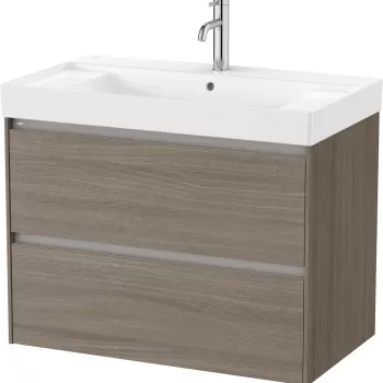 Set mobilier Roca Ona cu dulap baza cu doua sertare 80cm si lavoar ulm inchis 08b1 imagine