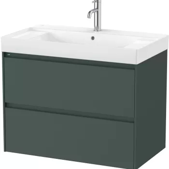 Set mobilier Roca Ona cu dulap baza cu doua sertare 80cm si lavoar verde mat dfb7 imagine