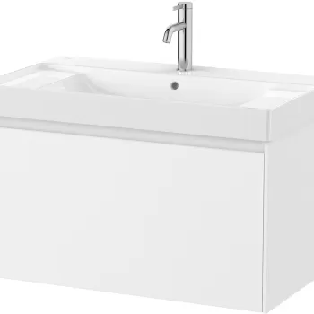 Set mobilier Roca Ona cu dulap baza cu un sertar 80cm si lavoar alb mat c6be imagine