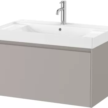 Set mobilier Roca Ona cu dulap baza cu un sertar 80cm si lavoar gri mat 5ac9 imagine