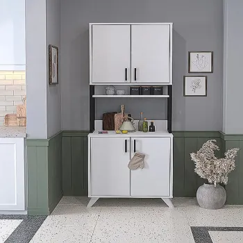 Dulap alb cu 4 usi, multifunctional, modern, 61 x 25 x 202 cm, alb fca4 imagine