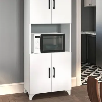 Dulap Ece pentru cuptor microunde, suport microunde cu raft superior si usa 60 x 90 cm, dulap bucatarie compact, PAL melaminat 18 mm clasa E1, ideal pentru bucatarii mici, stil modern minimalist scandinav f46c imagine