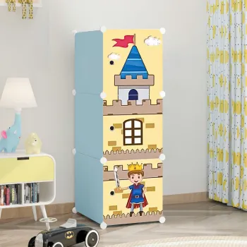 Dulap modular pentru copii, 3 rafturi, durabil,  111x37x37 cm, diferite modele f9b1 imagine