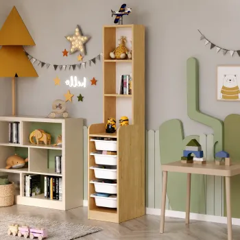 Dulap multifunctional cu 5 cosuri si 3 rafturi 178 cm 85d3 imagine
