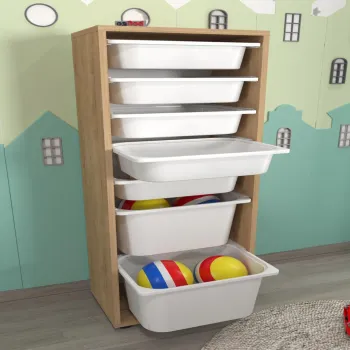 Dulap Multifunctional cu 7 Cosuri, 125x45,4x30 cm 9851 imagine