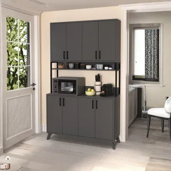 Dulap multifunctional cu 8 usi, 120x40x202 cm, alb, cu structura metalica rezistenta 23b7 imagine