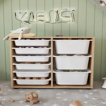Dulap multifunctional cu 9 cosuri, 3 nivele,  88,7 x 30 x 85,5 cm 6bd0 imagine