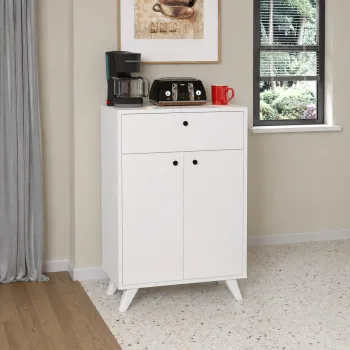 Dulap multifunctional din PAL 66x35,4x101,4 cm, cu 2 usi si sertar, pentru depozitare e635 imagine