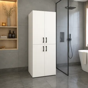 Dulap pentru masina de spalat din PAL 70x70x180 cm, cu 2 usi si rafturi, pentru baie 9dd0 imagine