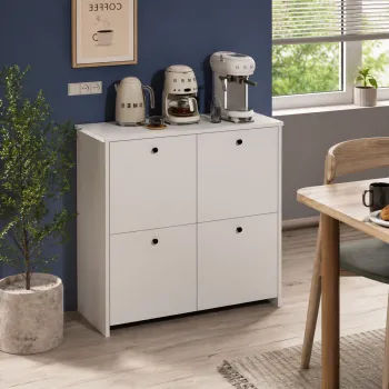 Dulap Tetra cu sertare si rafturi, dressing multifunctional 80 x 170 cm pentru dormitor, PAL melaminat 18 mm clasa E1 rezistent, organizare haine si accesorii, montaj rapid, stil minimalist scandinav modern 52eb imagine