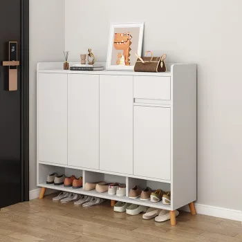 Pantofar tip dulap pentru hol, design minimalist, alb/gri 2598 imagine