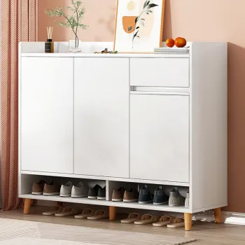 Pantofar tip dulap pentru hol, design minimalist, alb/gri 43c2 imagine