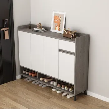 Pantofar tip dulap pentru hol, design minimalist, alb/gri e4f2 imagine
