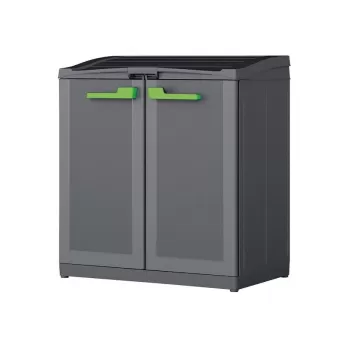 Dulap gradina compact 2 usi pentru reciclare graphite Keter Moby 110 L a11d imagine
